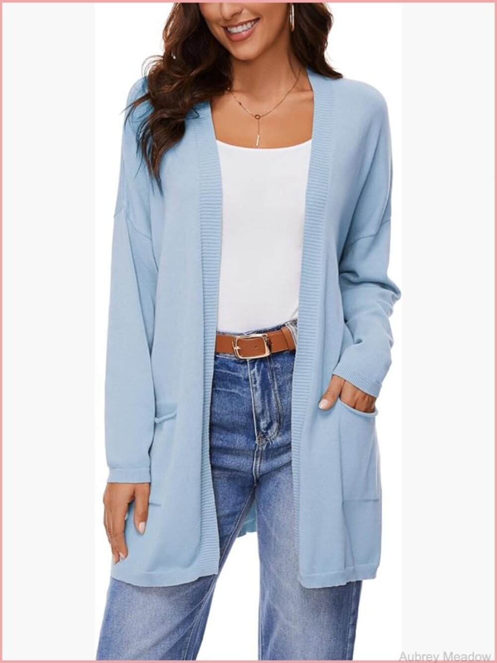Oversized Open Front Cardigan 100% Cotton with Pockets